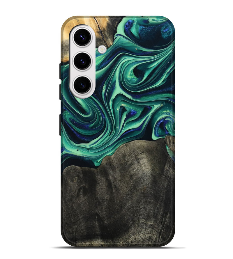 Galaxy S25 Plus Wood Live Edge Phone Case - Kennedy (Green, 803657)