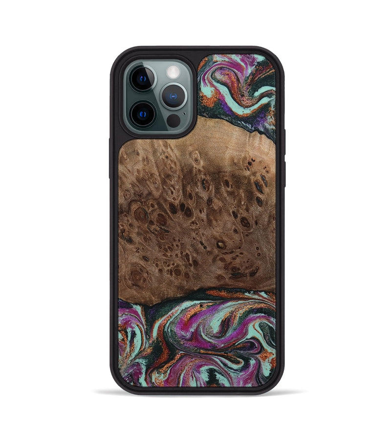 iPhone 12 Pro Wood Phone Case - Oda (Green, 803674)