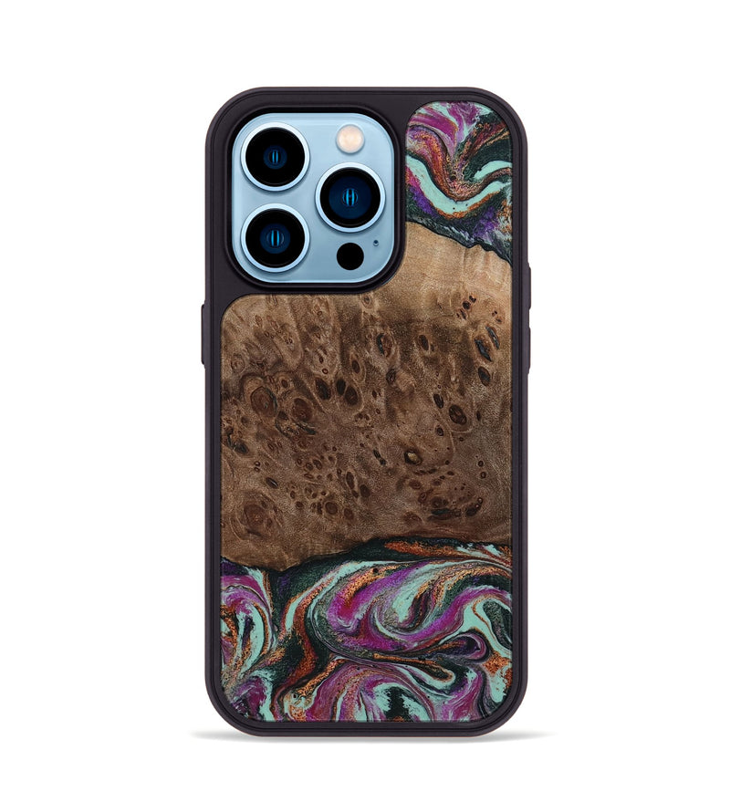iPhone 14 Pro Wood Phone Case - Oda (Green, 803674)