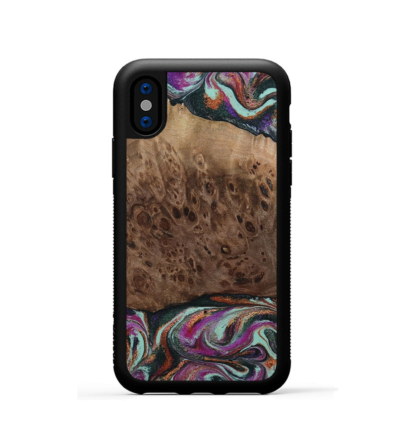 iPhone Xs Wood Phone Case - Oda (Green, 803674)