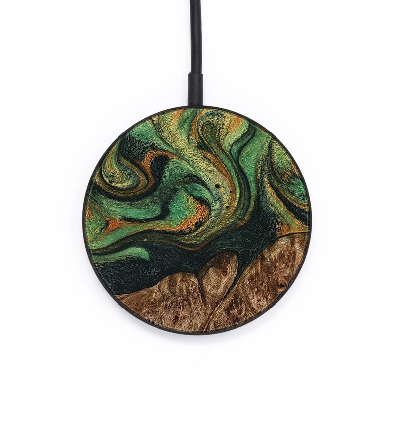 Circle Wood Wireless Charger - Tisha (Green, 803675)