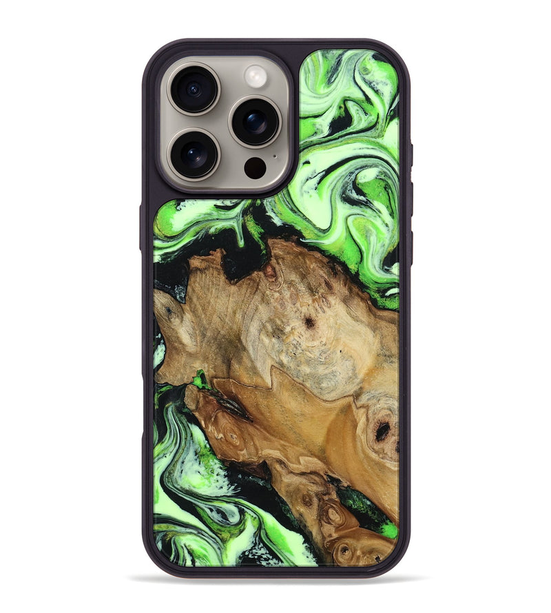 iPhone 16 Pro Max Wood Phone Case - Madisyn (Green, 803683)