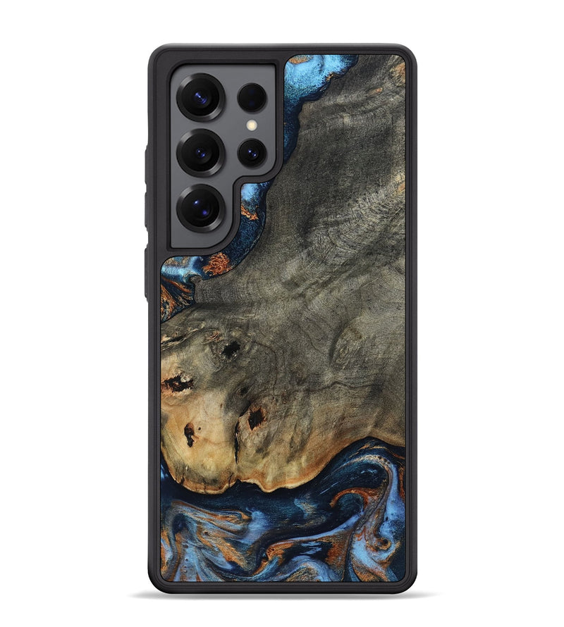 Galaxy S25 Ultra Wood Phone Case - Bryon (Teal & Gold, 803763)
