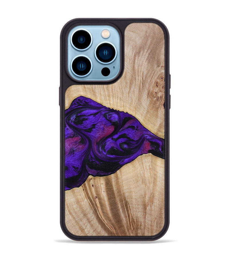 iPhone 14 Pro Max Wood Phone Case - Leora (Purple, 803770)