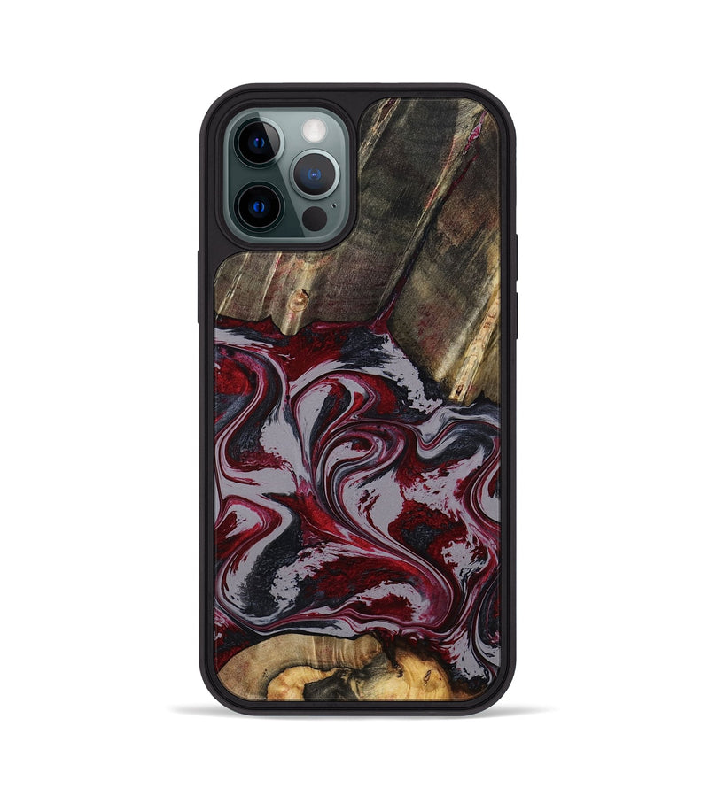 iPhone 12 Pro Wood Phone Case - Shanda (Red, 803775)