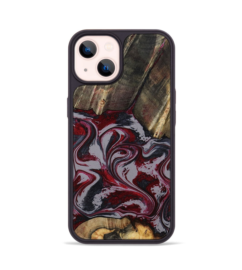 iPhone 14 Wood Phone Case - Shanda (Red, 803775)