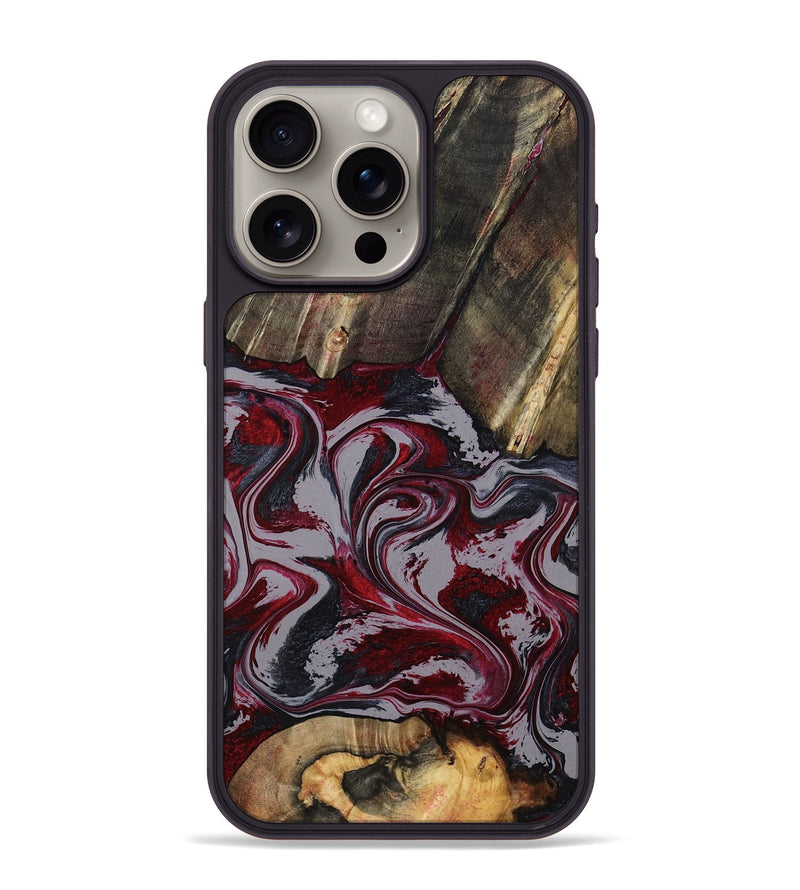 iPhone 15 Pro Max Wood Phone Case - Shanda (Red, 803775)