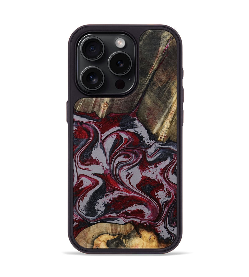 iPhone 15 Pro Wood Phone Case - Shanda (Red, 803775)