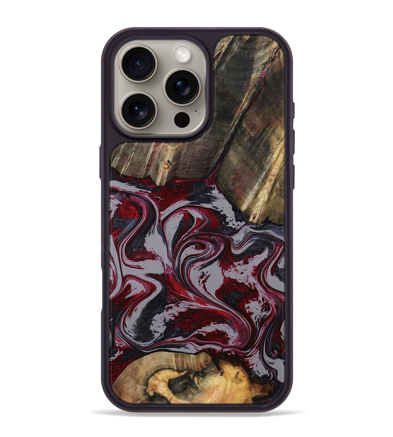iPhone 16 Pro Max Wood Phone Case - Shanda (Red, 803775)