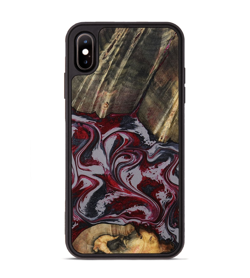 iPhone Xs Max Wood Phone Case - Shanda (Red, 803775)