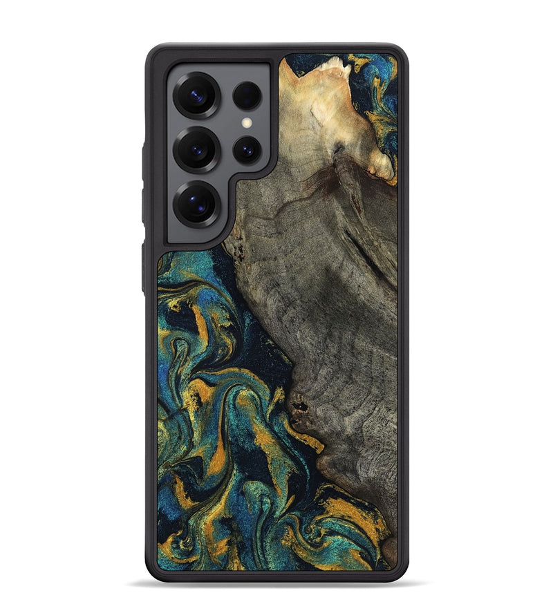 Galaxy S25 Ultra Wood Phone Case - Winnie (Teal & Gold, 803786)
