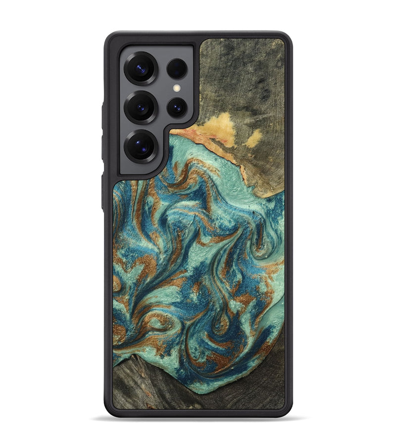 Galaxy S25 Ultra Wood Phone Case - Sid (Teal & Gold, 803791)