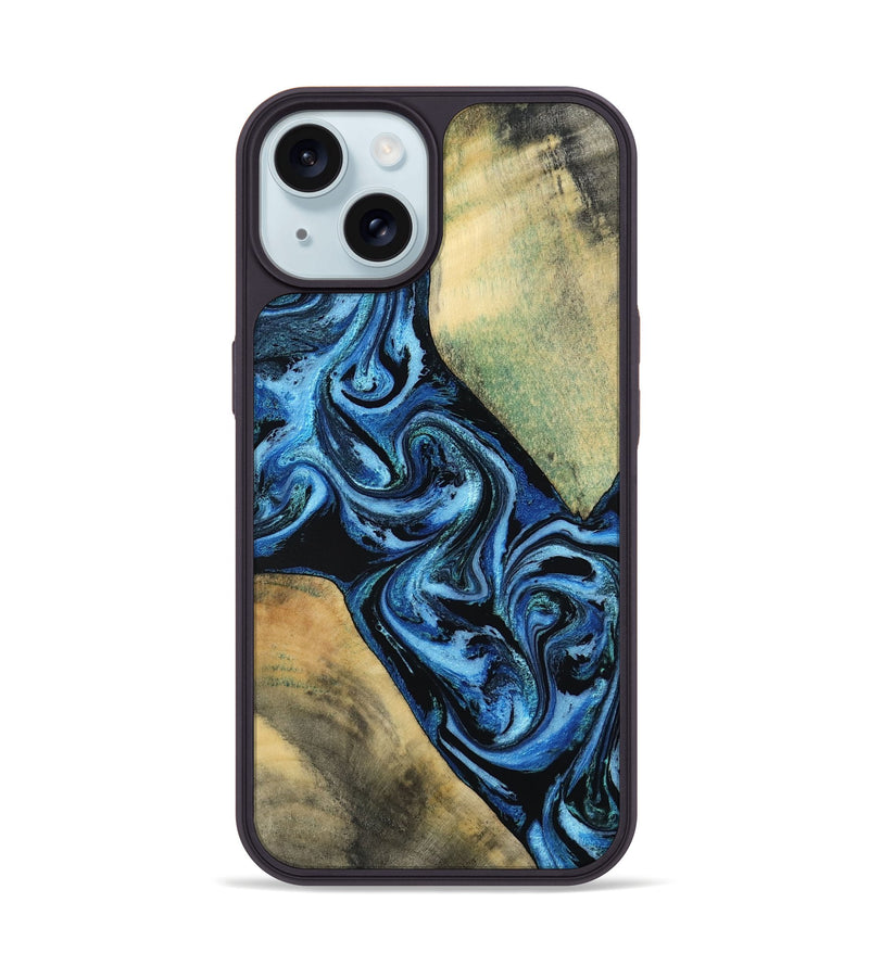 iPhone 15 Wood Phone Case - Marni (Blue, 803831)