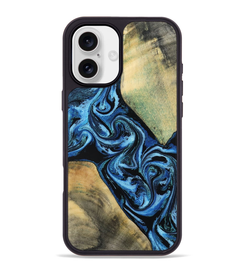 iPhone 16 Plus Wood Phone Case - Marni (Blue, 803831)