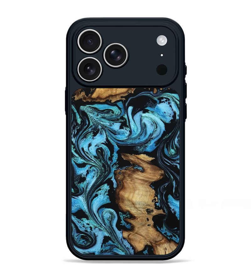 iPhone 17 Pro Max Wood Phone Case - Lafe (Blue, 803834)