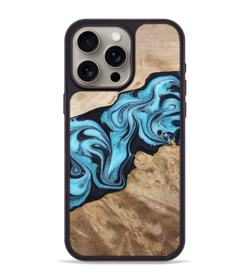iPhone 15 Pro Max Wood Phone Case - Ayden (Blue, 803845)