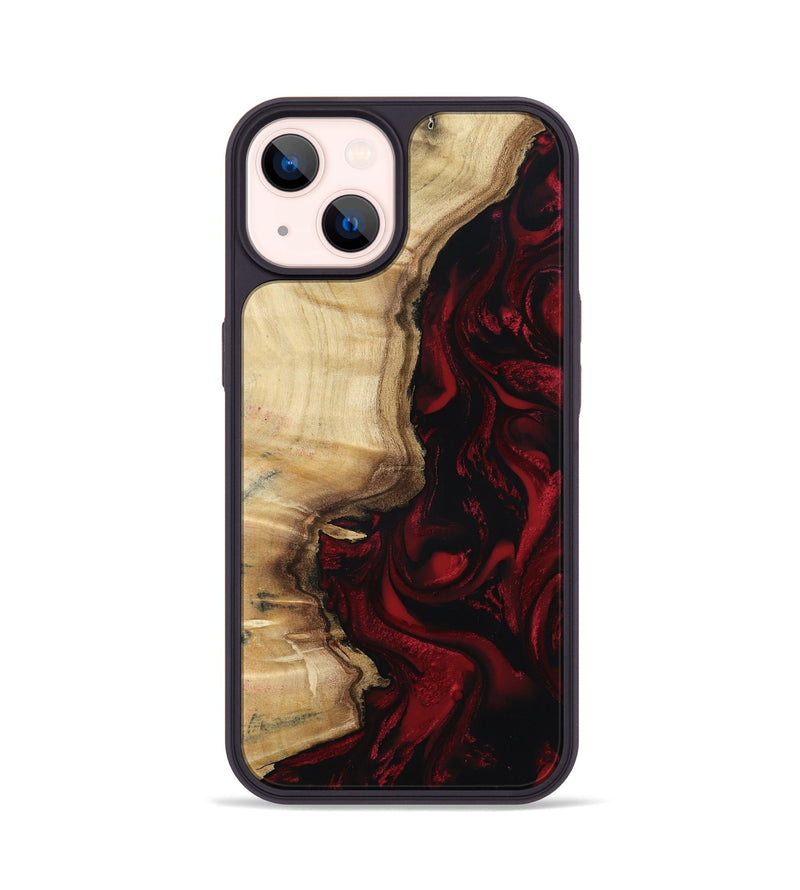 iPhone 14 Wood Phone Case - Ameer (Red, 803853)