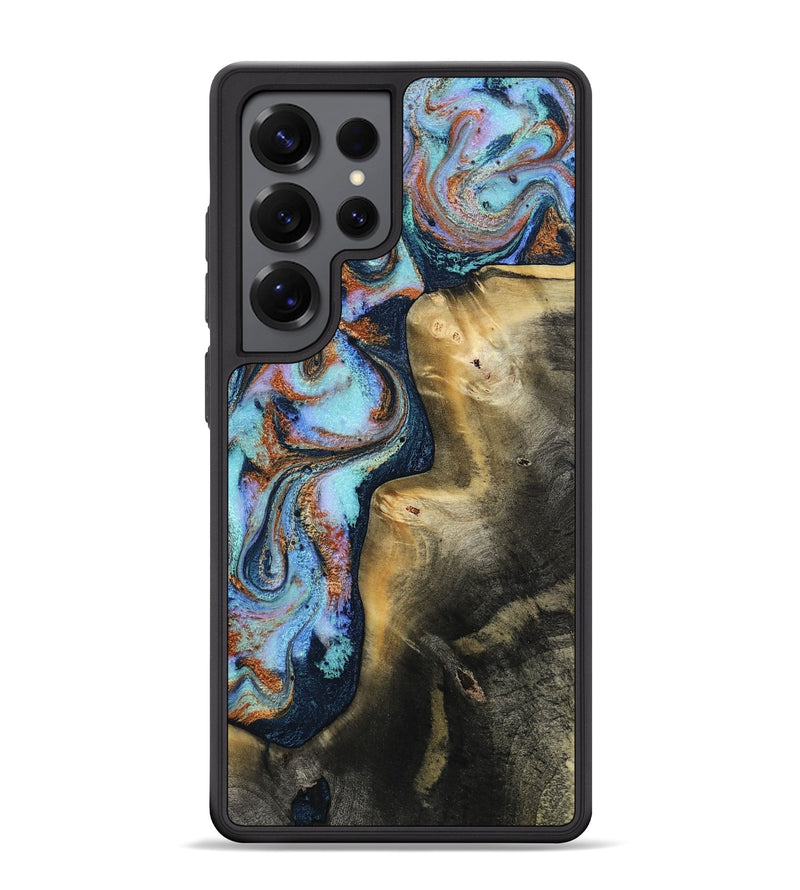 Galaxy S25 Ultra Wood Phone Case - Patty (Teal & Gold, 803962)