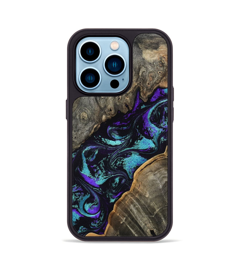 iPhone 14 Pro Wood Phone Case - Belle (Purple, 803966)