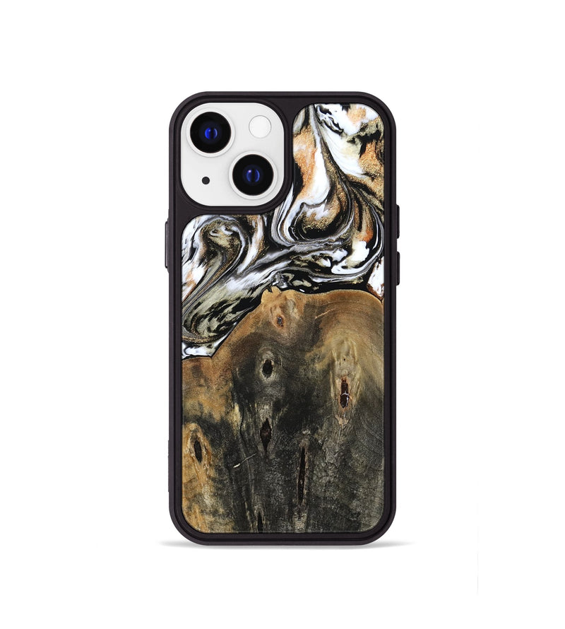 iPhone 13 mini Wood Phone Case - Sarahi (Black & White, 803973)