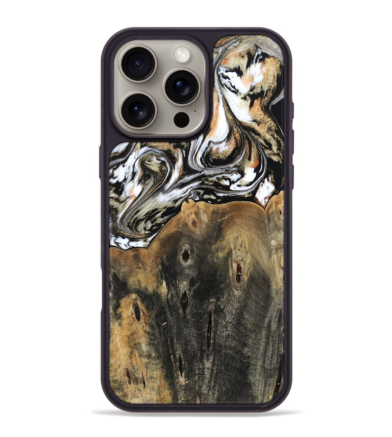 iPhone 16 Pro Max Wood Phone Case - Sarahi (Black & White, 803973)
