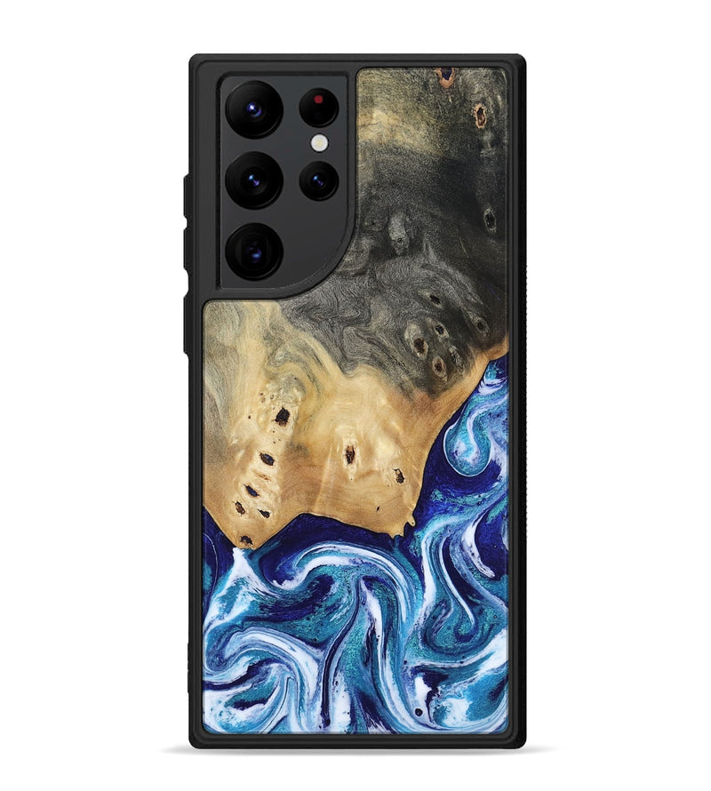 Galaxy S22 Ultra Wood Phone Case - Dayana (Blue, 804005)