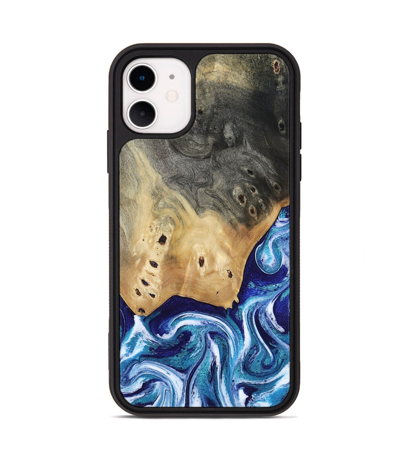 iPhone 11 Wood Phone Case - Dayana (Blue, 804005)