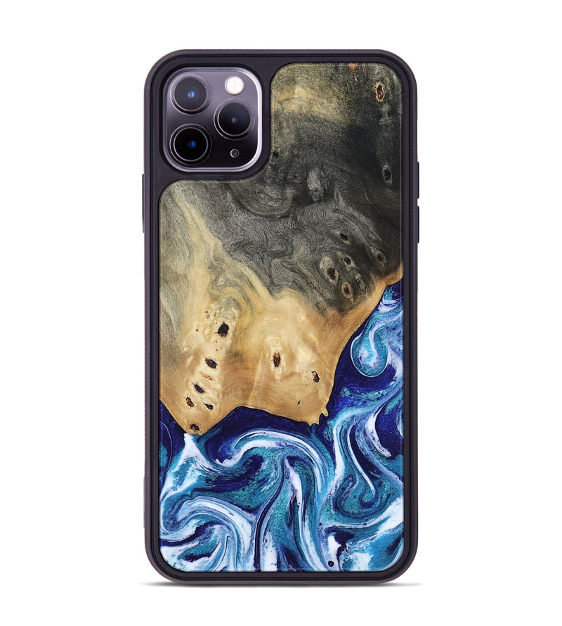 iPhone 11 Pro Max Wood Phone Case - Dayana (Blue, 804005)