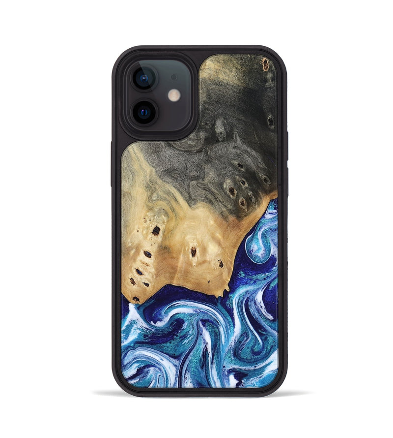 iPhone 12 Wood Phone Case - Dayana (Blue, 804005)