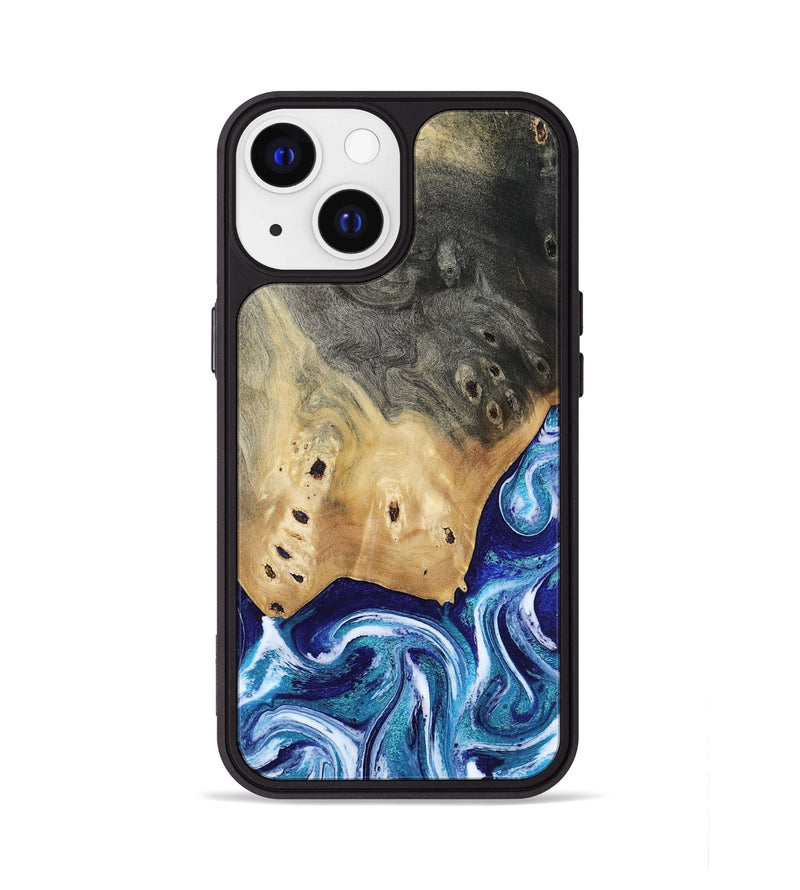 iPhone 13 Wood Phone Case - Dayana (Blue, 804005)