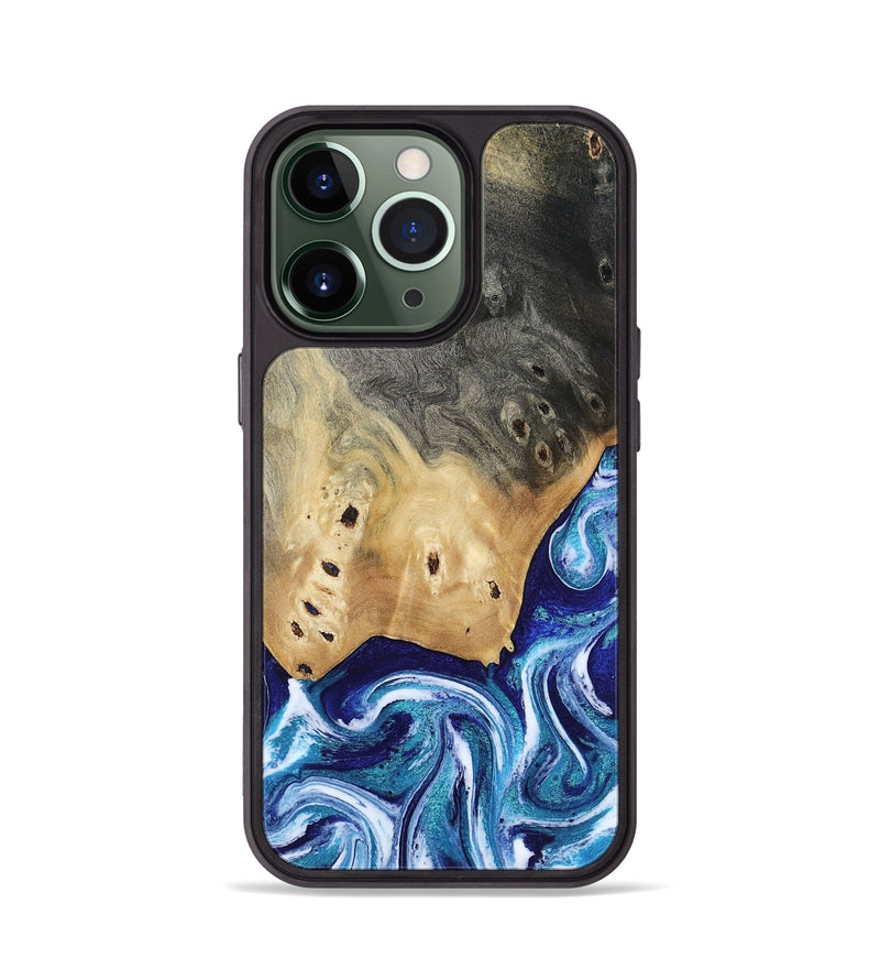 iPhone 13 Pro Wood Phone Case - Dayana (Blue, 804005)