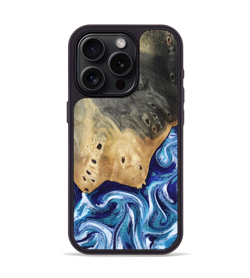 iPhone 15 Pro Wood Phone Case - Dayana (Blue, 804005)