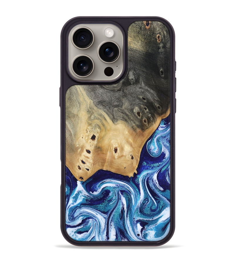 iPhone 16 Pro Max Wood Phone Case - Dayana (Blue, 804005)