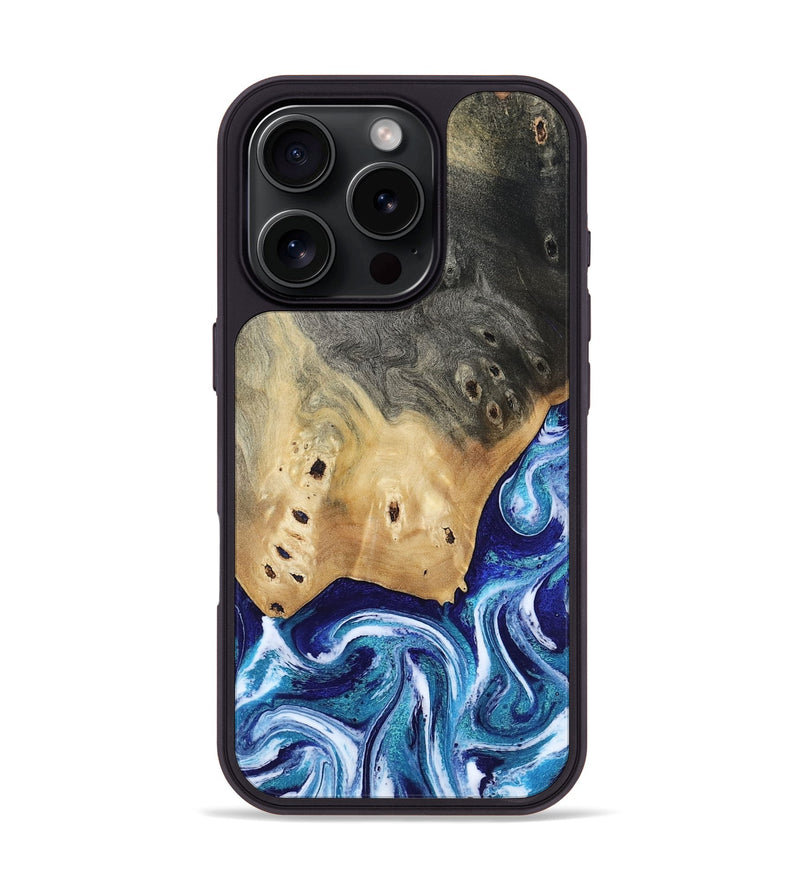 iPhone 16 Pro Wood Phone Case - Dayana (Blue, 804005)