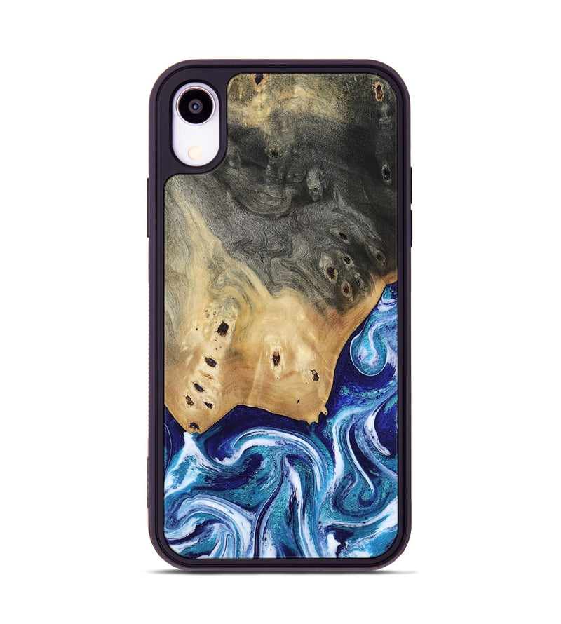 iPhone Xr Wood Phone Case - Dayana (Blue, 804005)
