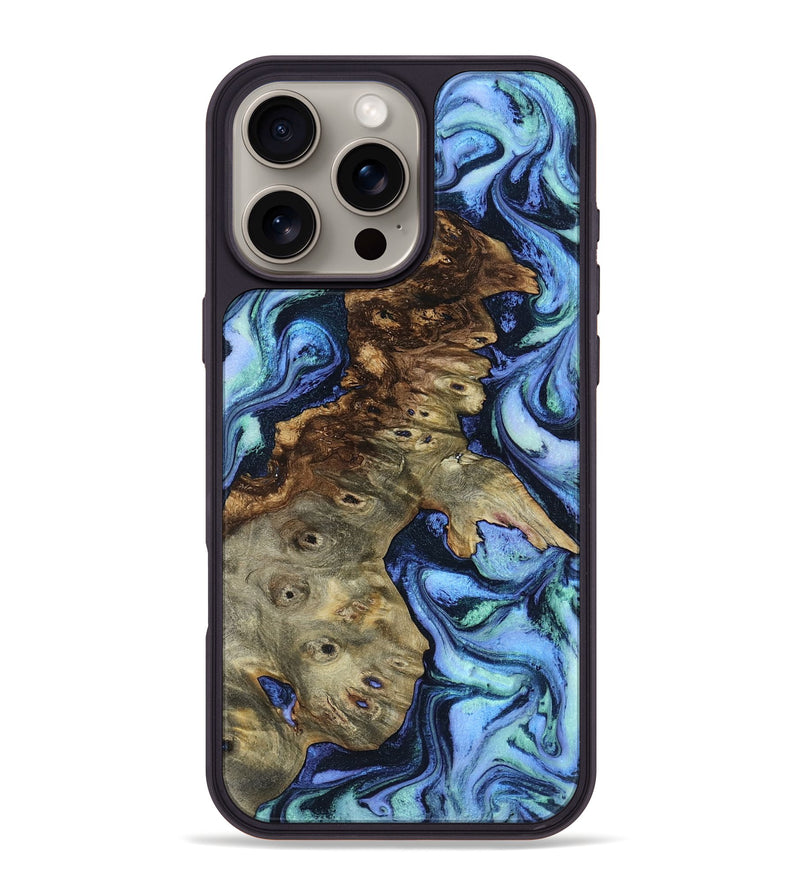 iPhone 16 Pro Max Wood Phone Case - Berkley (Blue, 804007)