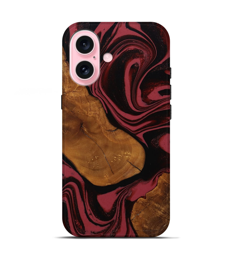 iPhone 17 Wood Live Edge Phone Case - Noemi (Red, 804025)