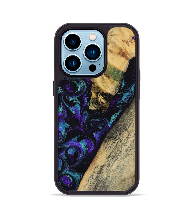 iPhone 14 Pro Wood Phone Case - Herman (Purple, 804040)