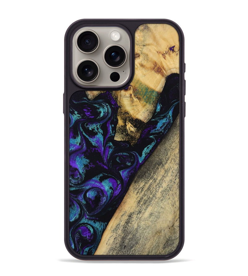 iPhone 15 Pro Max Wood Phone Case - Herman (Purple, 804040)