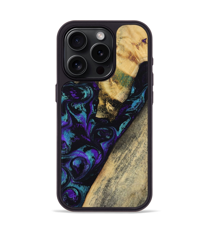 iPhone 15 Pro Wood Phone Case - Herman (Purple, 804040)