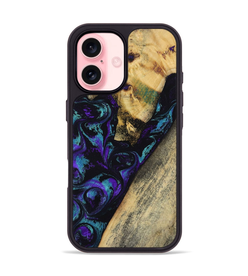iPhone 16 Wood Phone Case - Herman (Purple, 804040)
