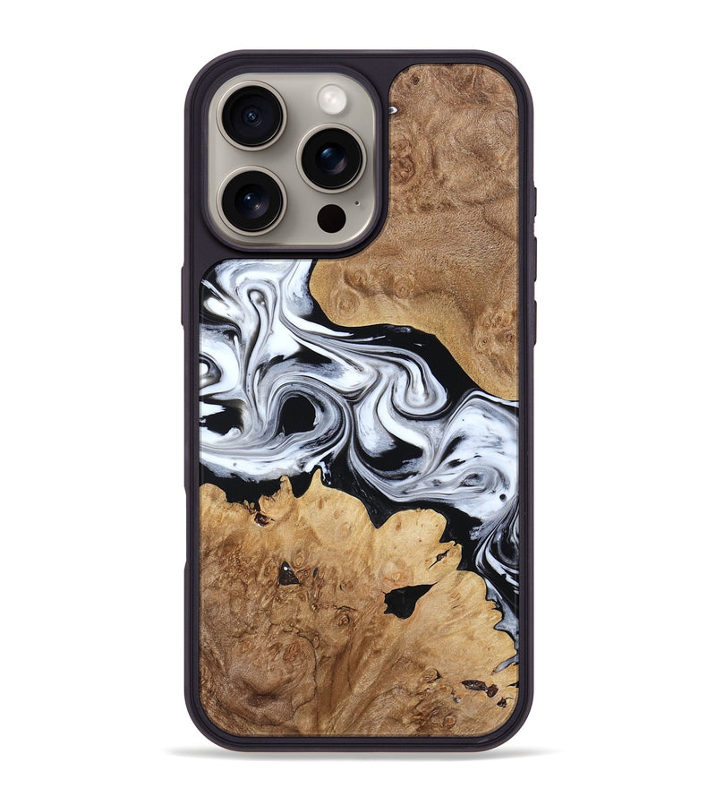 iPhone 16 Pro Max Wood Phone Case - Kati (Black & White, 804048)