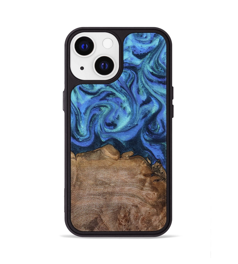 iPhone 13 Wood Phone Case - Nataly (Blue, 804055)