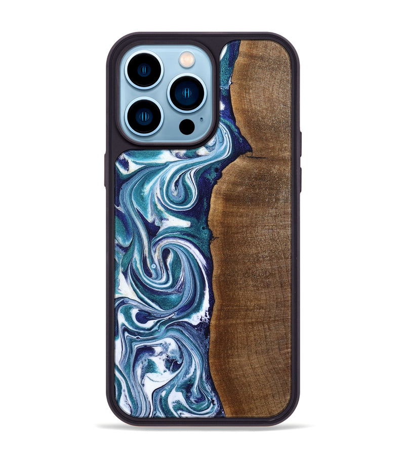 iPhone 14 Pro Max Wood Phone Case - Eiden (Blue, 804056)