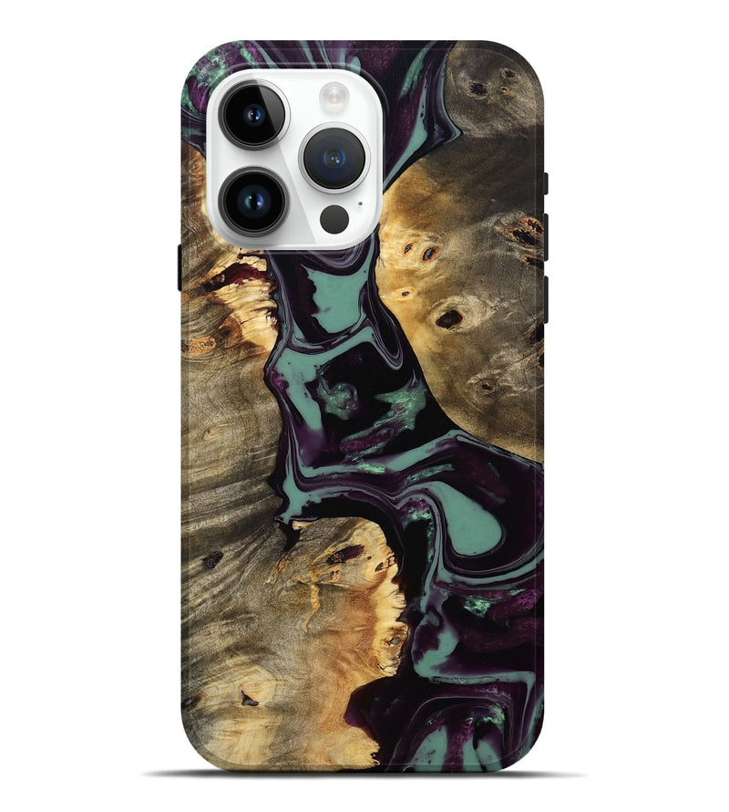 iPhone 15 Pro Max Wood Live Edge Phone Case - Devan (Purple, 804111)