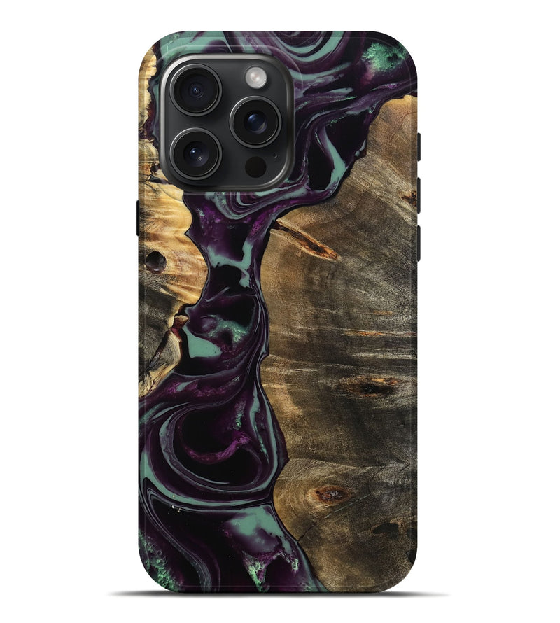 iPhone 16 Pro Max Wood Live Edge Phone Case - Aidan (Purple, 804124)