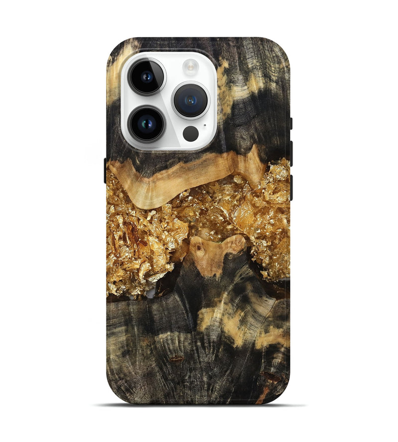 iPhone 15 Pro Wood Live Edge Phone Case - Shamika (Metallic, 804131)