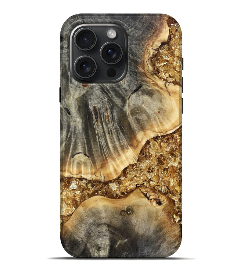 iPhone 16 Pro Max Wood Live Edge Phone Case - Santos (Metallic, 804141)