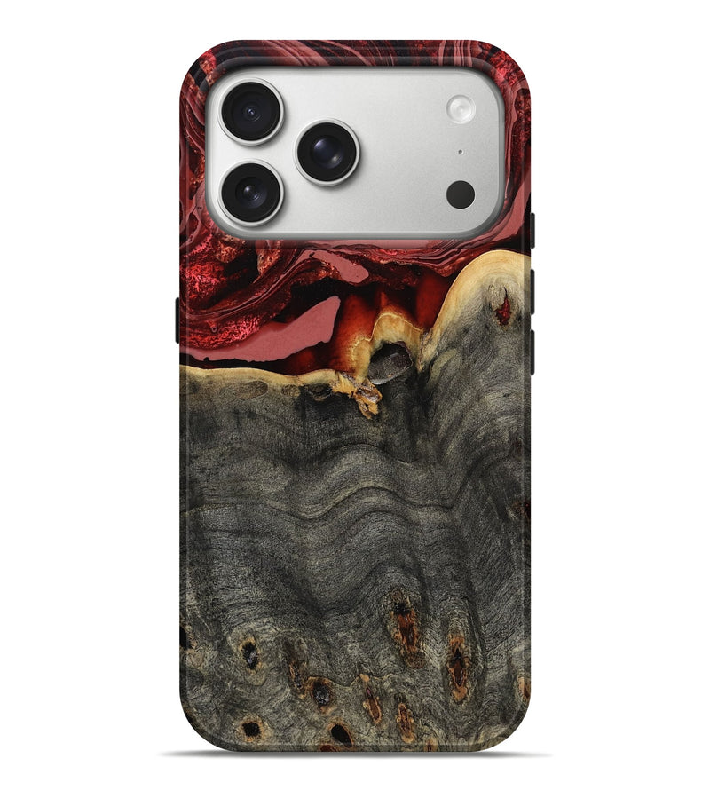 iPhone 17 Pro Max Wood Live Edge Phone Case - Latosha (Red, 804163)