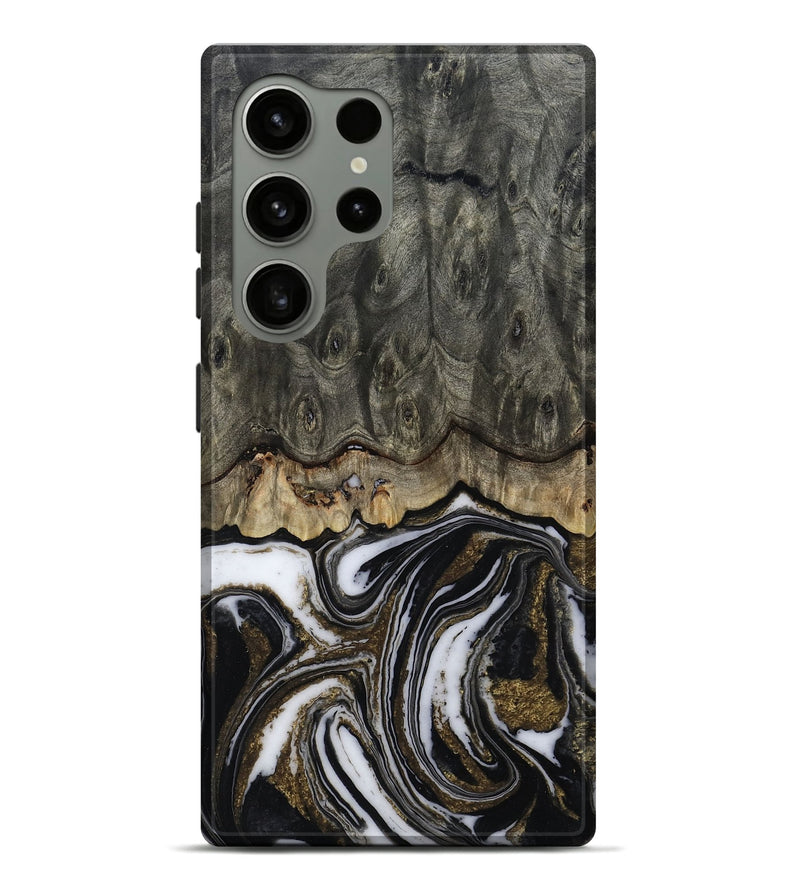Galaxy S24 Ultra Wood Live Edge Phone Case - Raelynn (Black & White, 804168)